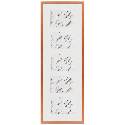 Multiramka na 5 zdjęć Uppsala, 30x90 cm - 13x18 cm 30x90 cm (5x13x18 cm) | wiśnia | szkło standardowe (2 mm)