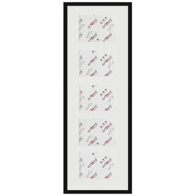 Multiramka na 5 zdjęć Uppsala, 30x90 cm - 13x18 cm 30x90 cm (5x13x18 cm) | czarny | szkło standardowe (2 mm)