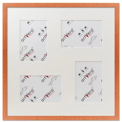 Multiramka na 4 zdjęcia Uppsala, 40x40 cm - 10x15 cm 40x40 cm (4x10x15 cm) | wiśnia | szkło antyrefleksyjne