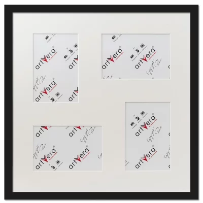 Multiramka na 4 zdjęcia Uppsala, 40x40 cm - 10x15 cm 40x40 cm (4x10x15 cm) | czarny | szkło antyrefleksyjne