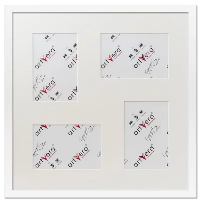 Multiramka na 4 zdjęcia Uppsala, 40x40 cm - 10x15 cm 40x40 cm (4x10x15 cm) | biały | szkło antyrefleksyjne