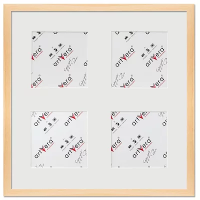 Multiramka na 4 zdjęcia Uppsala, 40x40 cm - 13x13 cm 40x40 cm (4x13x13 cm) | naturalny | szkło standardowe (2 mm)