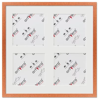 Multiramka na 4 zdjęcia Uppsala, 40x40 cm - 15x15 cm 40x40 cm (4x15x15 cm) | wiśnia | szkło standardowe (2 mm)