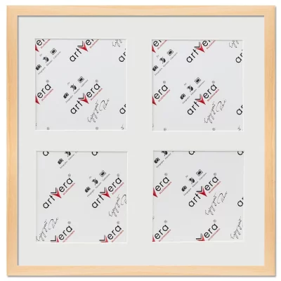 Multiramka na 4 zdjęcia Uppsala, 40x40 cm - 15x15 cm 40x40 cm (4x15x15 cm) | naturalny | szkło standardowe (2 mm)