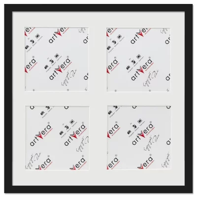 Multiramka na 4 zdjęcia Uppsala, 40x40 cm - 15x15 cm 40x40 cm (4x15x15 cm) | czarny | szkło standardowe (2 mm)