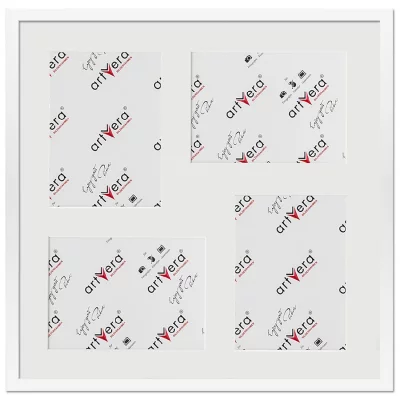 Multiramka na 4 zdjęcia Uppsala, 50x50 cm - 15x20 cm 50x50 cm (4x15x20 cm) | biały | szkło standardowe (2 mm)