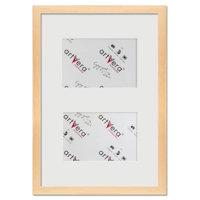 Multiramka na 2 zdjęcia Lund , 25x35 cm - 10x15 cm 25x35 cm (2x10x15 cm) | naturalny | szkło standardowe (2 mm)