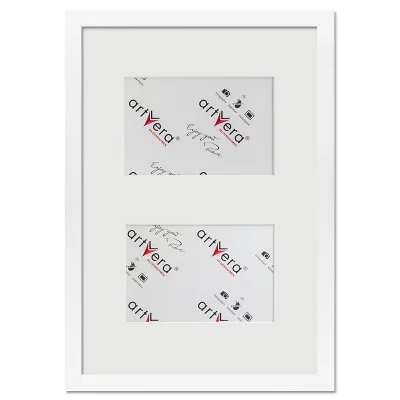 Multiramka na 2 zdjęcia Lund , 25x35 cm - 10x15 cm 25x35 cm (2x10x15 cm) | biały | szkło standardowe (2 mm)