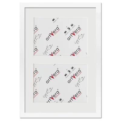 Multiramka na 2 zdjęcia Lund, 25x35 cm - 13x18 cm 25x35 cm (2x13x18 cm) | biały | szkło standardowe (2 mm)