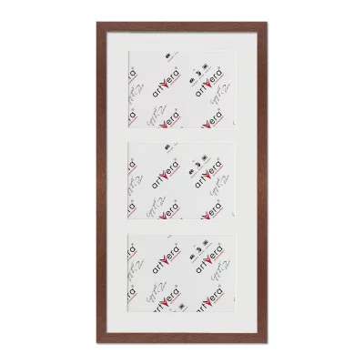 3er Galerierahmen "Lund", 25x50 cm - 13x18 cm 25x50 cm (3x13x18 cm) | Nussbaum | Normalglas (2 mm)