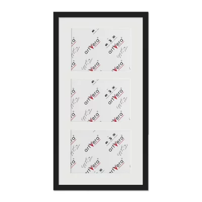 3er Galerierahmen "Lund", 25x50 cm - 13x18 cm 25x50 cm (3x13x18 cm) | Schwarz | Normalglas (2 mm)