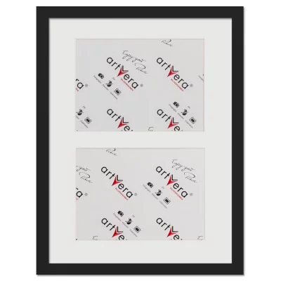 Multiramka na 2 zdjęcia Lund, 30x40 cm - 15x20 cm 30x40 cm (2x15x20 cm) | czarny | szkło standardowe (2 mm)