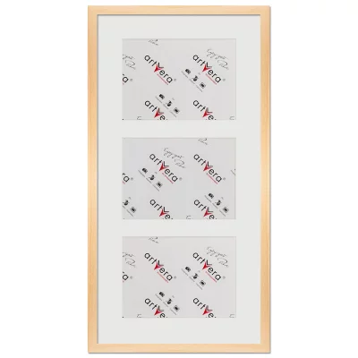 Multiramka na 3 zdjęcia Lund, 30x60 cm - 15x20 cm 30x60 cm (3x15x20 cm) | naturalny | szkło standardowe (2 mm)