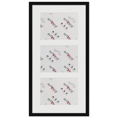 Multiramka na 3 zdjęcia Lund, 30x60 cm - 15x20 cm 30x60 cm (3x15x20 cm) | czarny | szkło standardowe (2 mm)