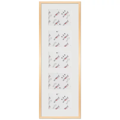 Multiramka na 5 zdjęć Lund, 30x90 cm - 13x18 cm 30x90 cm (5x13x18 cm) | naturalny | szkło standardowe (2 mm)