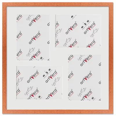 Multiramka na 4 zdjęcia Lund, 40x40 cm - 13x18 cm 40x40 cm (4x13x18 cm) | wiśnia | szkło standardowe (2 mm)