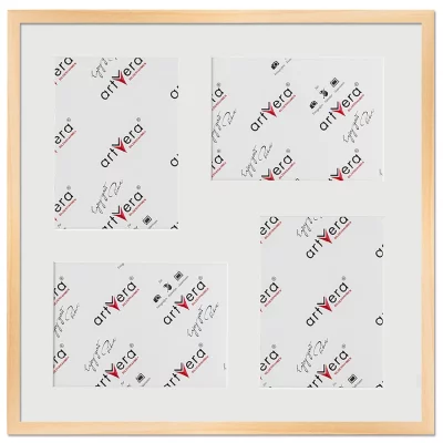 Multiramka na 4 zdjęcia Lund, 50x50 cm - 15x20 cm 50x50 cm (4x15x20 cm) | naturalny | szkło standardowe (2 mm)