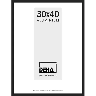 Alurahmen Regulus 55x75 cm | Schwarz matt | Normalglas (2 mm)