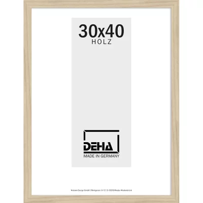 Holzrahmen Nemesis Sonderzuschnitt Ahorn natur unbehandelt | Normalglas (2 mm)