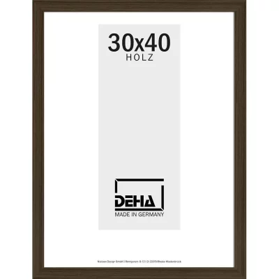 Holzrahmen Nemesis Sonderzuschnitt Nussbaum - Buche lasiert | Normalglas (2 mm)