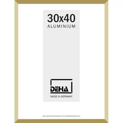 Alurahmen Wega Sonderzuschnitt Gold matt | Normalglas (2 mm)