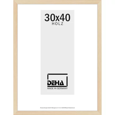 Distanz-Holzrahmen Bunda Sonderzuschnitt Esche natur lasiert | Normalglas (2 mm)