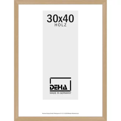 Holzrahmen Hamal - Sonderzuschnitt Buche natur lasiert | Normalglas (2 mm)