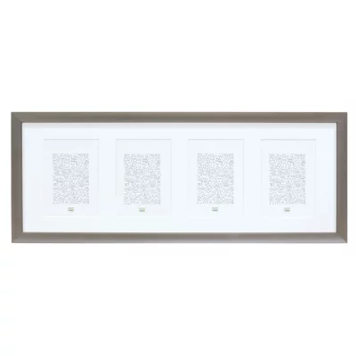 Multi fotolijst av aluminium voor 4 foto's 13x18 cm | grijs | normaal glas (2 mm)
