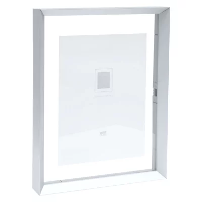 Aluminium fotolijst Paris met glazen achterwand voor het effect van een zwevend motief 18x24 cm | zilver | normaal glas (2 mm)