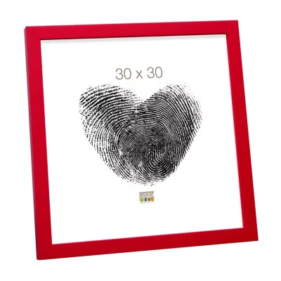 Drewniana rama do obrazu Ela 40x40 cm | czerwony | szkło standardowe (2 mm)