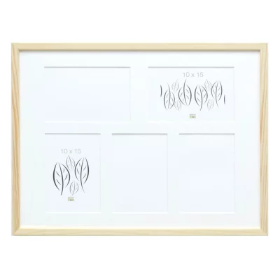 Multiramka Lola na 5 zdjęć 10x15 cm | naturalny | szkło standardowe (2 mm)