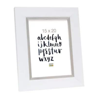 Rama z tworzywa sztucznego do obrazu Emma 28x35 cm | biały | szkło standardowe (2 mm)