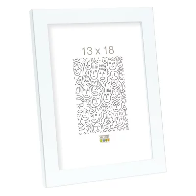 Kunststof fotolijst Lucas 15x15 cm | wit met zilverrand | normaal glas (2 mm)