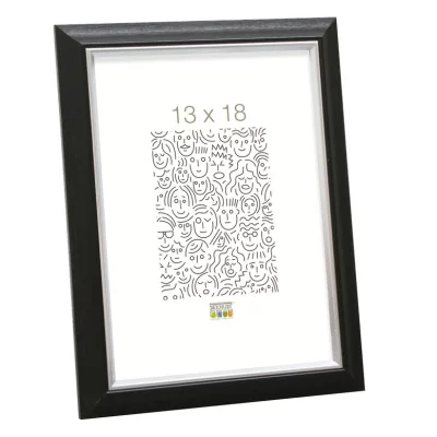 Rama z tworzywa sztucznego do obrazu Olaf 13x18 cm | czarny | szkło standardowe (2 mm)