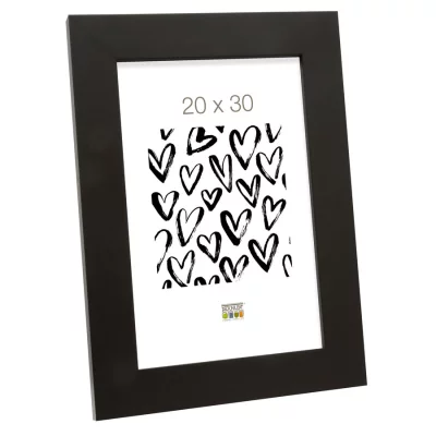 Drewniana rama do obrazu Heibaart 30x30 cm | czarny | szkło standardowe (2 mm)