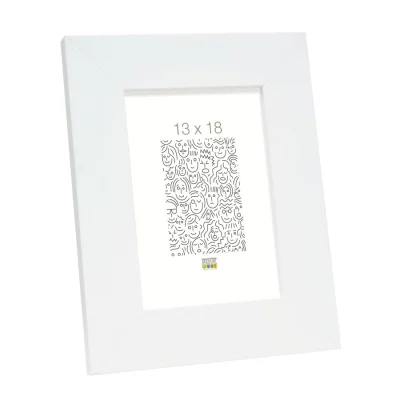 Drewniana rama do obrazu Heibaart 20x20 cm | biały | szkło standardowe (2 mm)
