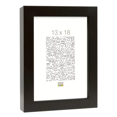 Drewniana rama do obrazu Brian 10x15 cm | czarny | szkło standardowe (2 mm)