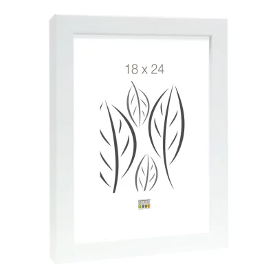 Drewniana rama do obrazu Brian 10x15 cm | biały | szkło standardowe (2 mm)