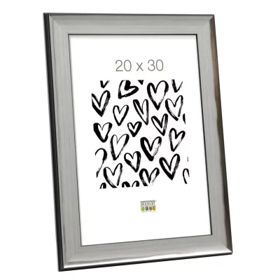 Rama z tworzywa sztucznego do obrazu Helshoven 40x50 cm | srebrny | szkło standardowe (2 mm)