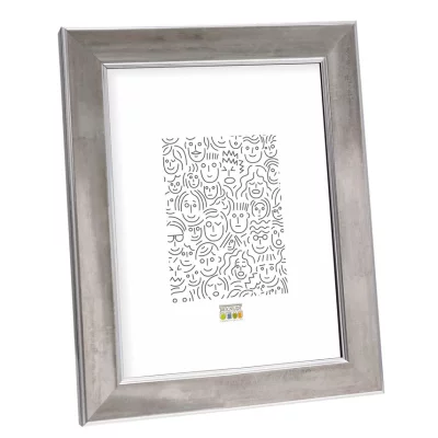 Drewniana rama do obrazu Deinze 24x30 cm | srebrny | szkło standardowe (2 mm)