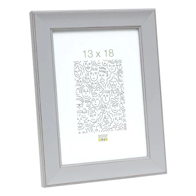 Drewniana rama do obrazu Timeo 10x15 cm | szary | szkło standardowe (2 mm)