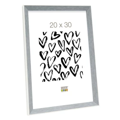 Kunststof kader Amel 15x20 cm | wit-grijs | normaal glas (2 mm)