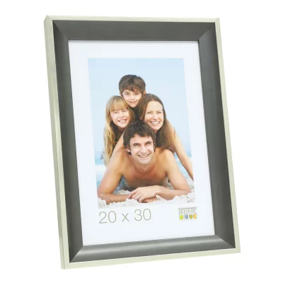 Drewniana rama do obrazu Yser 10x15 cm | srebrno-szary | szkło standardowe (2 mm)