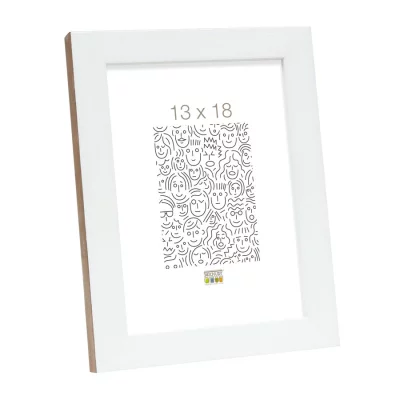 Drewniana rama do obrazu Hans 18x24 cm | biały-brązowy | szkło standardowe (2 mm)