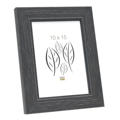 Houten kader Edgar 13x13 cm | zwart | normaal glas (2 mm)