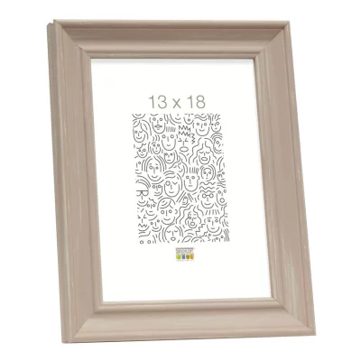 Drewniana rama do obrazu Werner 10x15 cm | beżowy | szkło standardowe (2 mm)