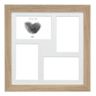 Drewniana multiramka Demer na 4 zdjęcia 10 x 15 cm 4x10x15 cm | naturalny | szkło standardowe (2 mm)