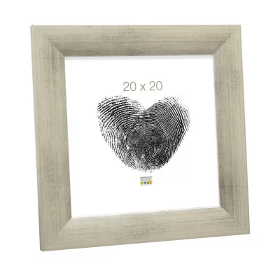 Drewniana rama do obrazu Nathan 60x80 cm | szaro-srebrny | szkło standardowe (2 mm)