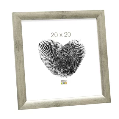 Drewniana rama do obrazu Olivia 15x15 cm | szaro-srebrny | szkło standardowe (2 mm)