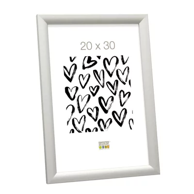 Drewniana rama do obrazu Olivia 28x35 cm | srebrny | szkło standardowe (2 mm)